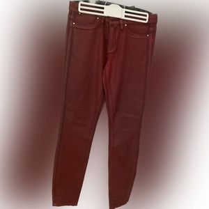 Club Monaco red waxed lightweight jeans - perfect for day to night!!